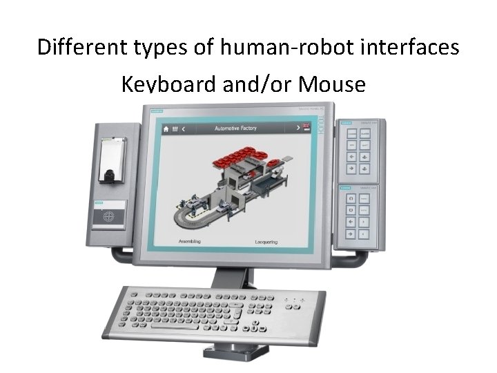 Different types of human-robot interfaces Keyboard and/or Mouse 