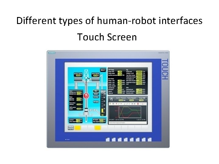 Different types of human-robot interfaces Touch Screen 