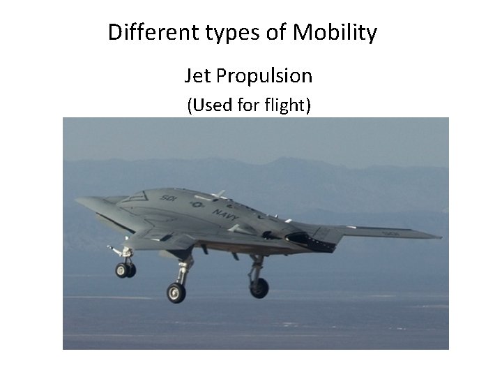 Different types of Mobility Jet Propulsion (Used for flight) 