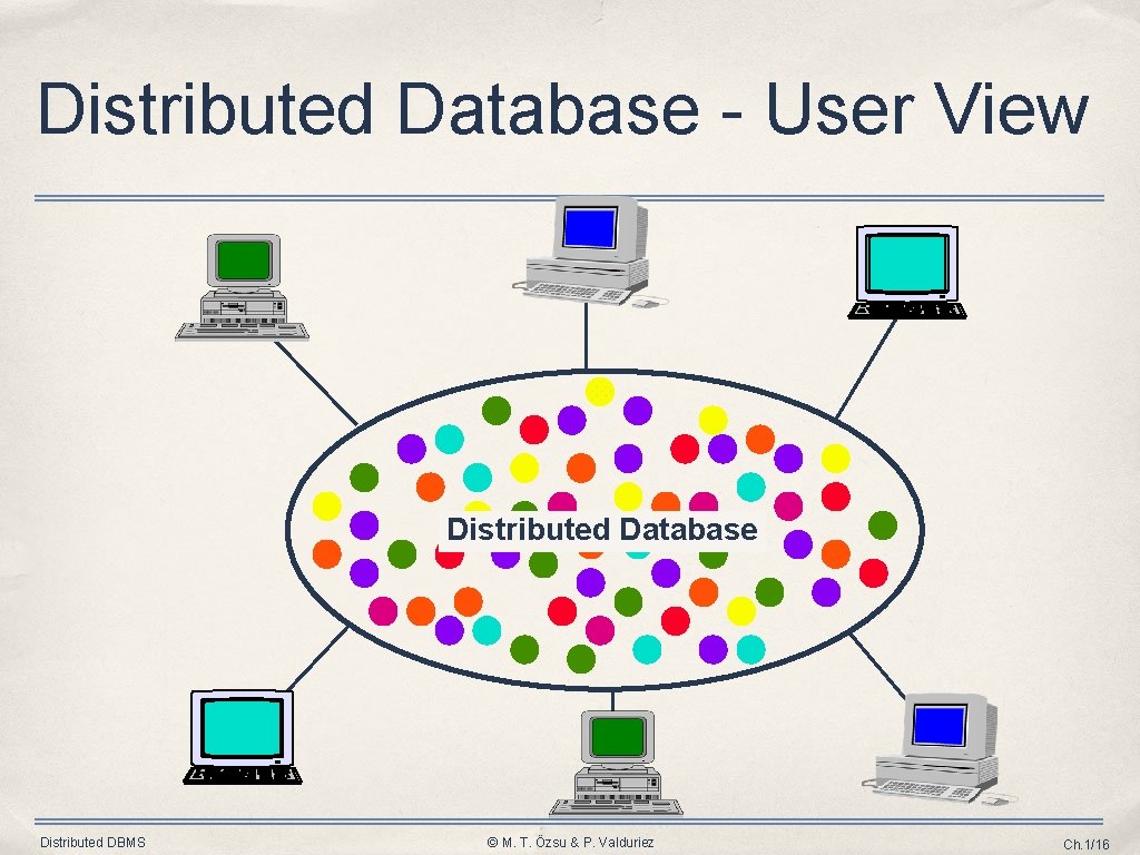 Distributed Database - User View Distributed Database Distributed DBMS © M. T. Özsu & Distributed Database - User View Distributed Database Distributed DBMS © M. T. Özsu &