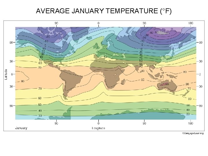 AVERAGE JANUARY TEMPERATURE (°F) 