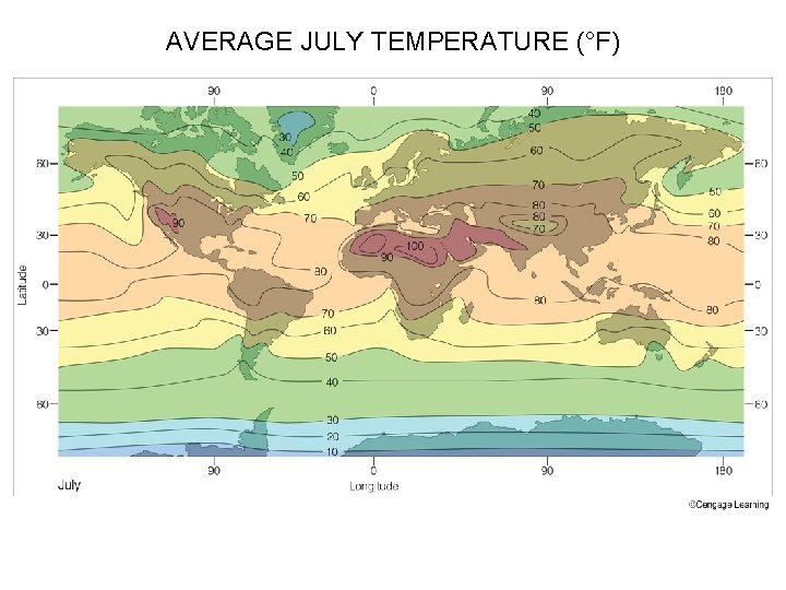AVERAGE JULY TEMPERATURE (°F) 