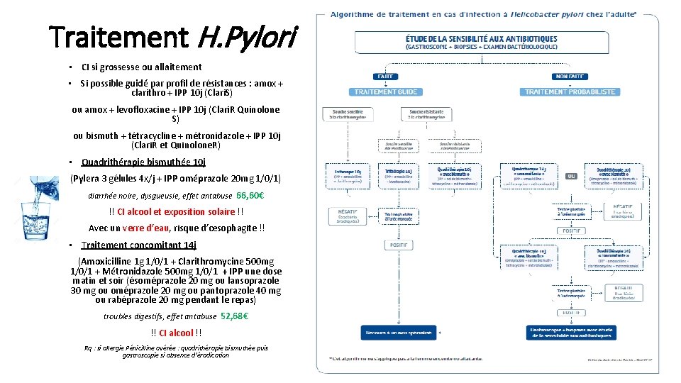 Traitement H. Pylori • CI si grossesse ou allaitement • Si possible guidé par