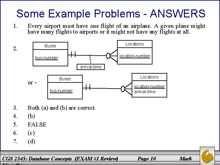 Some Example Problems - ANSWERS 1. Every airport must have one flight of an