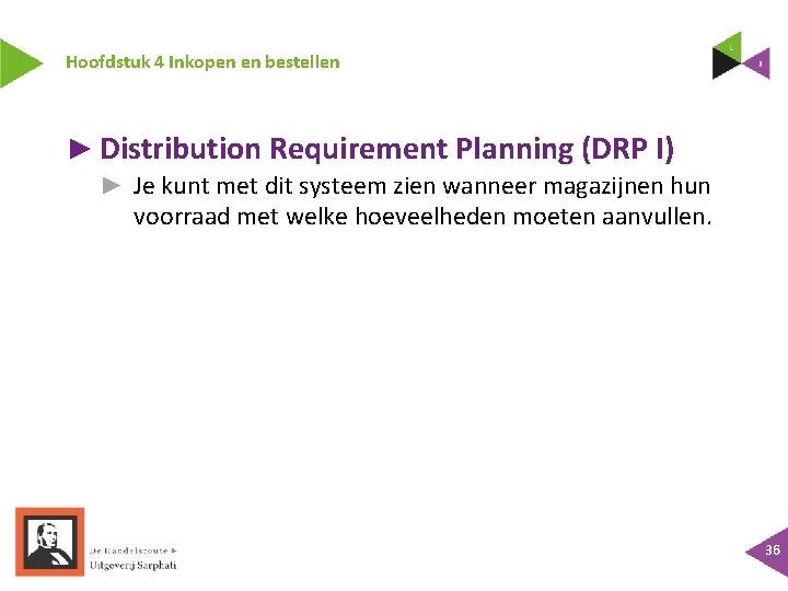 Hoofdstuk 4 Inkopen en bestellen ► Distribution Requirement Planning (DRP I) ► Je kunt