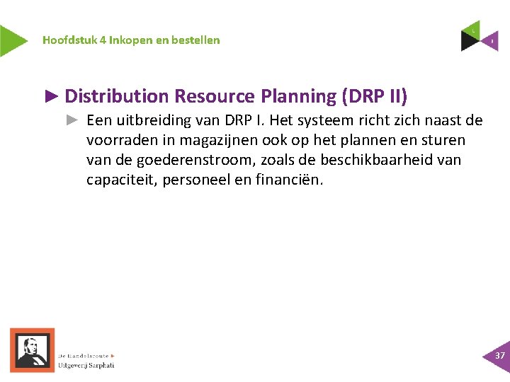 Hoofdstuk 4 Inkopen en bestellen ► Distribution Resource Planning (DRP II) ► Een uitbreiding