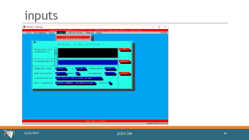inputs 31/01/2017 plan. be 26 