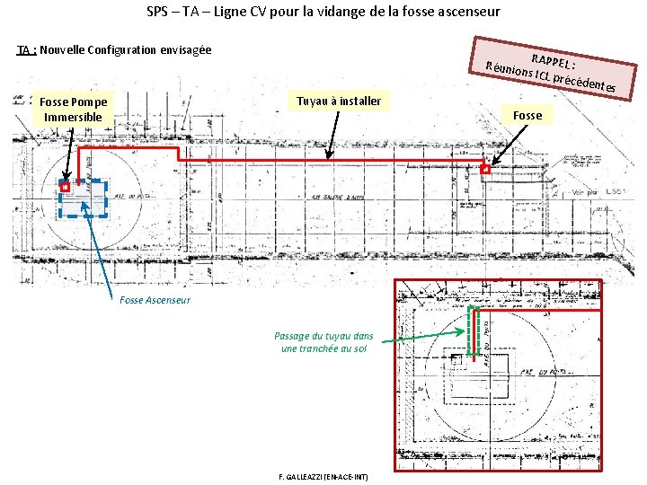 SPS – TA – Ligne CV pour la vidange de la fosse ascenseur TA