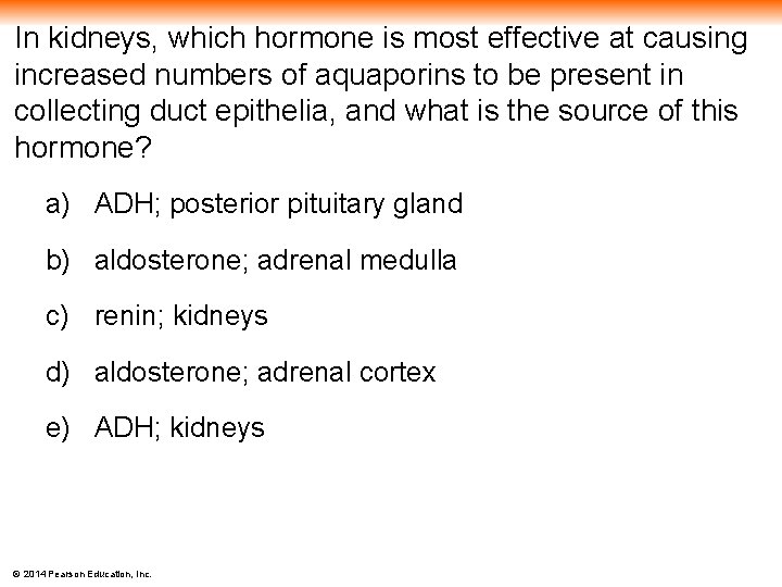 In kidneys, which hormone is most effective at causing increased numbers of aquaporins to