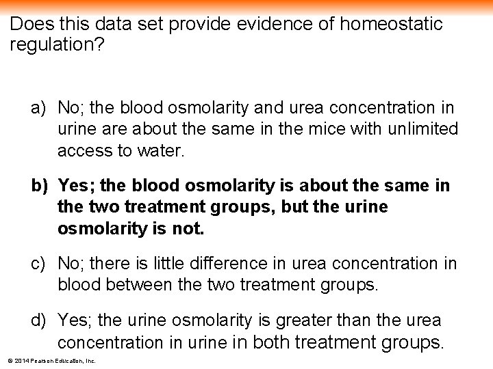 Does this data set provide evidence of homeostatic regulation? a) No; the blood osmolarity