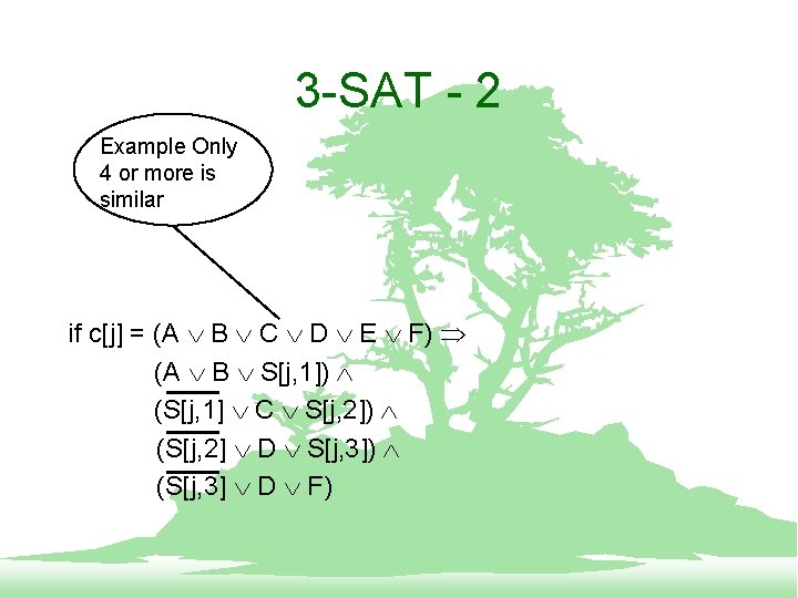 3 -SAT - 2 Example Only 4 or more is similar if c[j] =