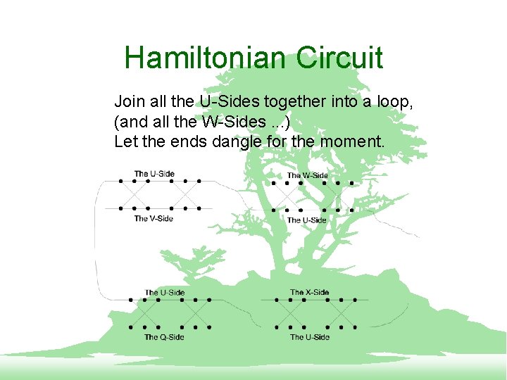 Hamiltonian Circuit Join all the U-Sides together into a loop, (and all the W-Sides.