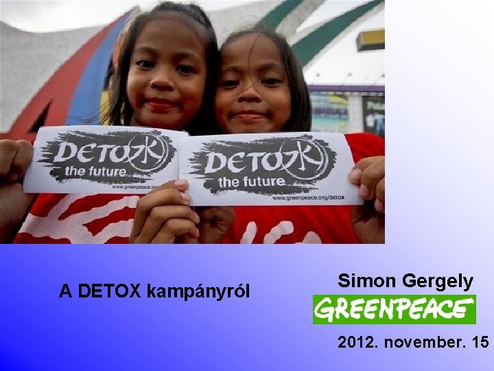A DETOX kampányról Simon Gergely 2012. november. 15 