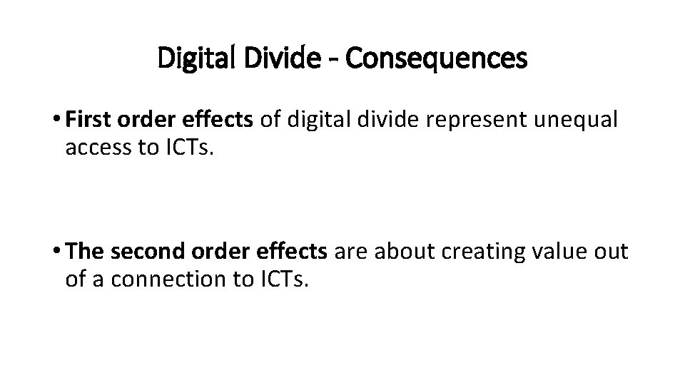 Digital Divide Information Technology in Business and Society