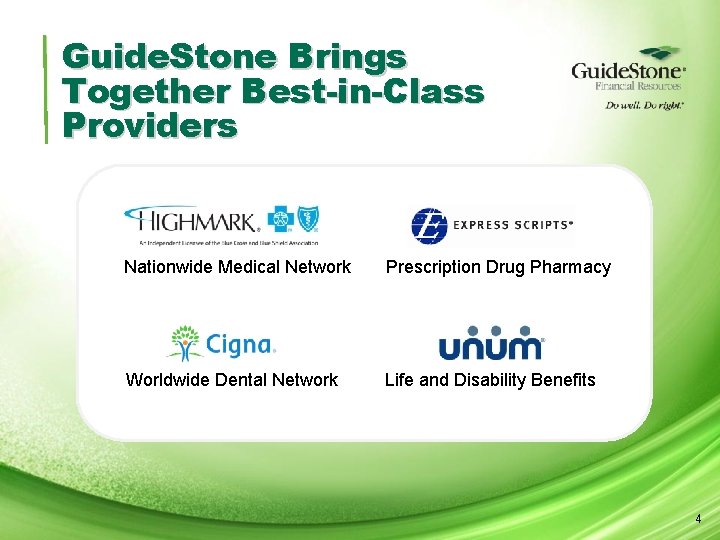 Guide. Stone Brings Together Best-in-Class Providers Nationwide Medical Network Prescription Drug Pharmacy Worldwide Dental