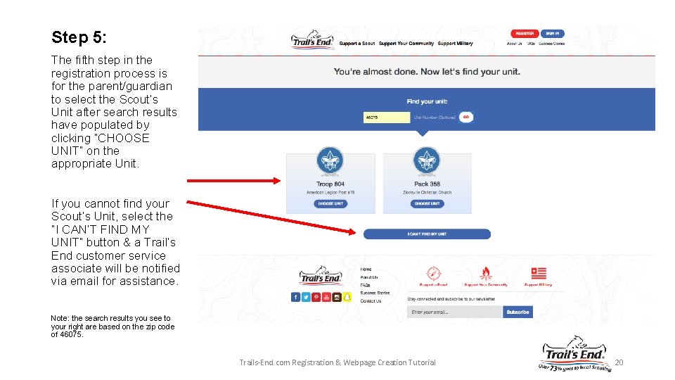 Step 5: The fifth step in the registration process is for the parent/guardian to