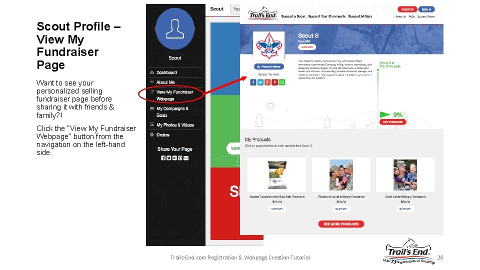 Scout Profile – View My Fundraiser Page Want to see your personalized selling fundraiser
