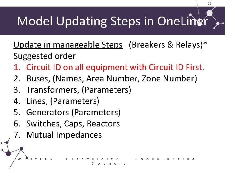 25 Model Updating Steps in One. Liner Update in manageable Steps (Breakers & Relays)*