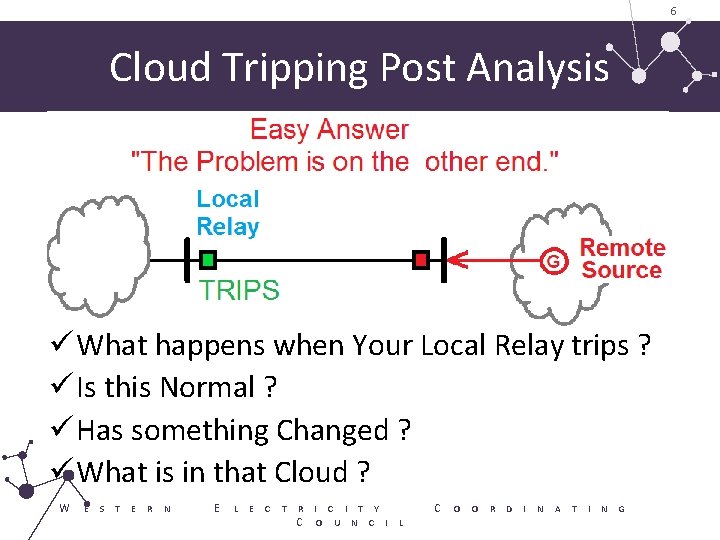 6 Cloud Tripping Post Analysis ü What happens when Your Local Relay trips ?