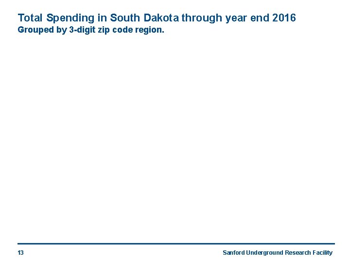 Total Spending in South Dakota through year end 2016 Grouped by 3 -digit zip