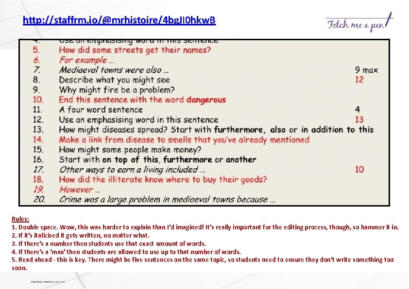 http: //staffrm. io/@mrhistoire/4 bg. JI 0 hkw. B Rules: 1. Double space. Wow, this