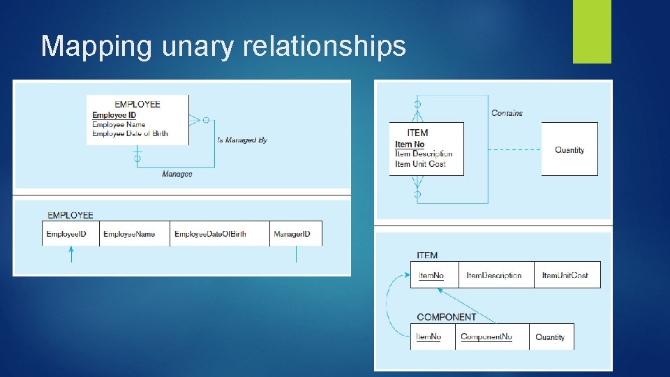 Mapping unary relationships 