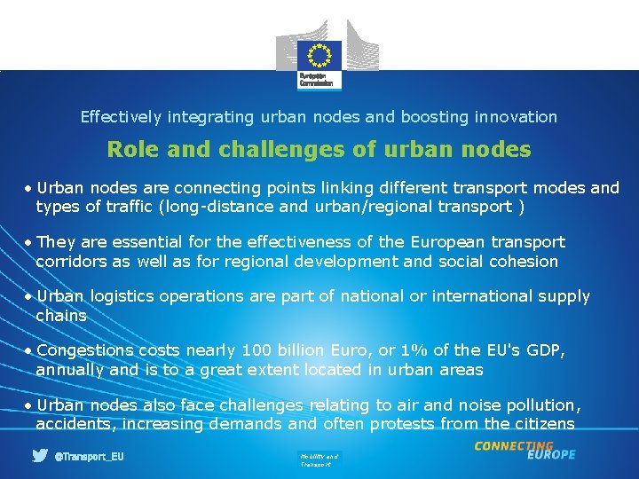 Effectively integrating urban nodes and boosting innovation Role and challenges of urban nodes •