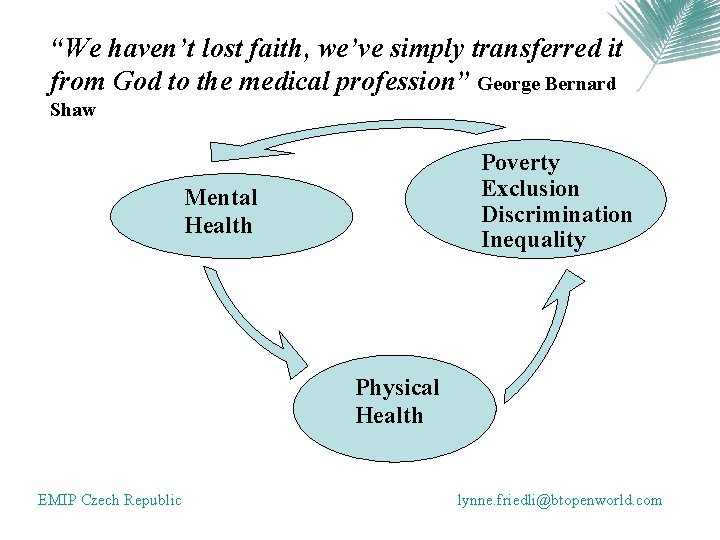 “We haven’t lost faith, we’ve simply transferred it from God to the medical profession”