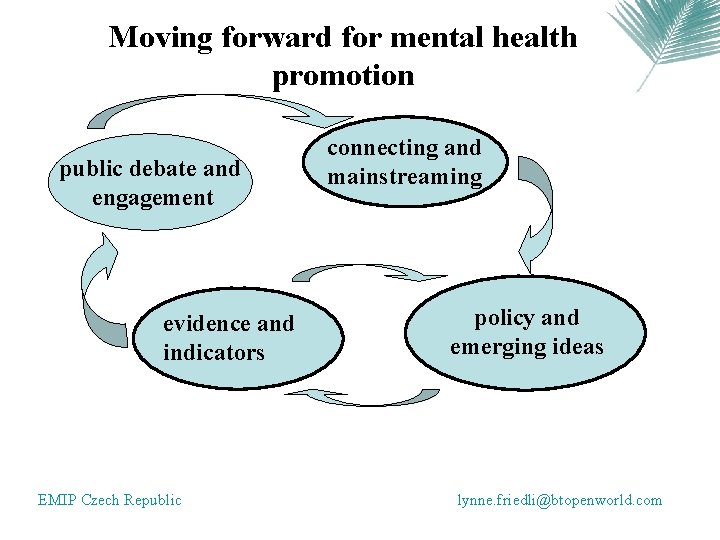 Moving forward for mental health promotion public debate and engagement evidence and indicators EMIP