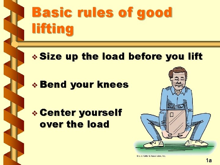 Basic rules of good lifting v Size up the load before you lift v Basic rules of good lifting v Size up the load before you lift v