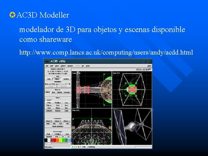 µAC 3 D Modeller modelador de 3 D para objetos y escenas disponible como