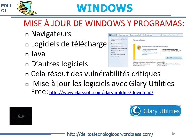 WINDOWS EOI 1 C 1 MISE À JOUR DE WINDOWS Y PROGRAMAS: Navigateurs q