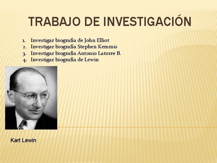 TRABAJO DE INVESTIGACIÓN 1. 2. 3. 4. Investigar biografía de John Elliot Investigar biografía
