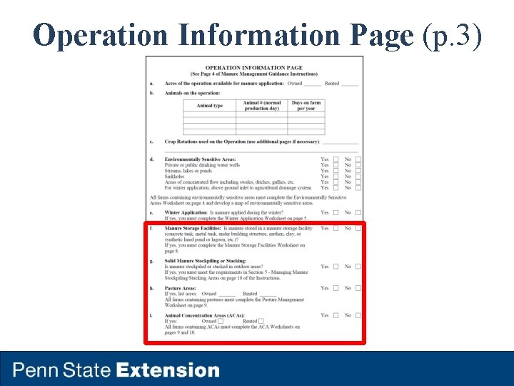 Operation Information Page (p. 3) 