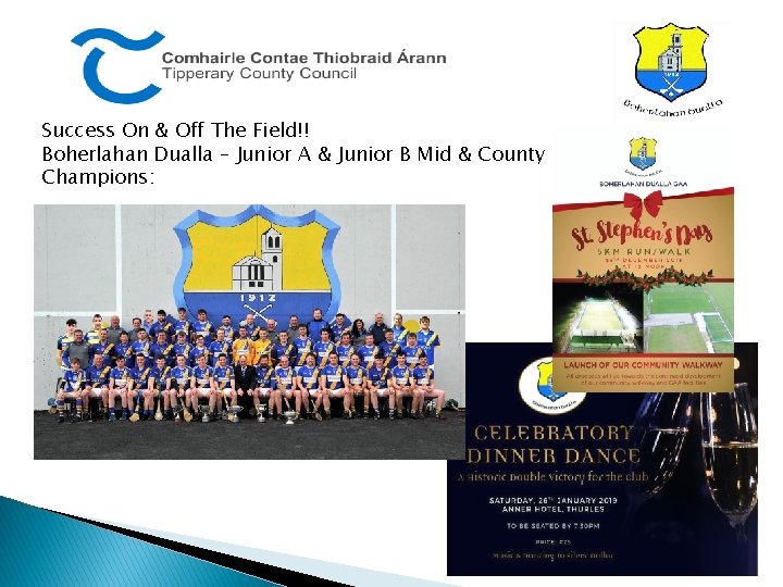 Success On & Off The Field!! Boherlahan Dualla – Junior A & Junior B