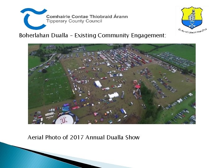 Boherlahan Dualla – Existing Community Engagement: Aerial Photo of 2017 Annual Dualla Show 