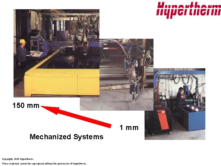 150 mm 1 mm Mechanized Systems Copyright, 2000 Hypertherm. These materials cannot be reproduced