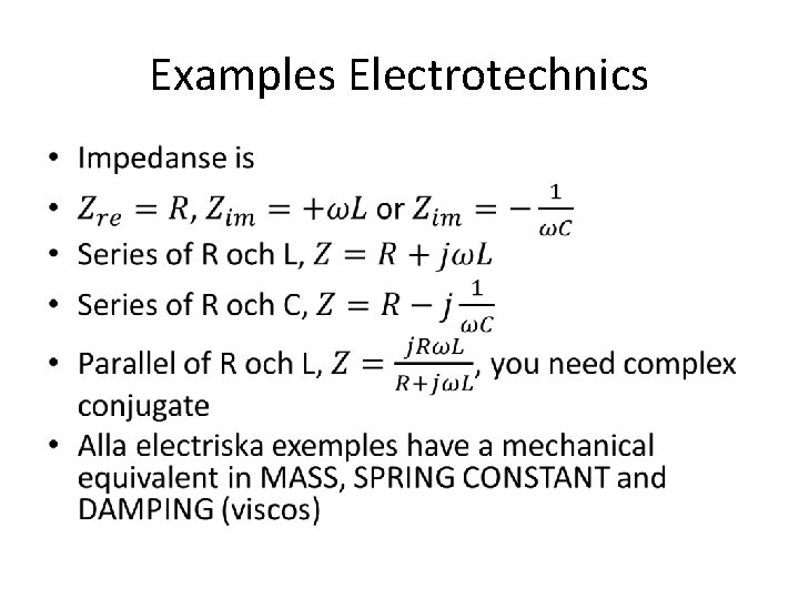 Examples Electrotechnics • 