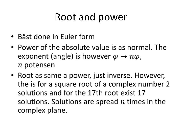Root and power • 