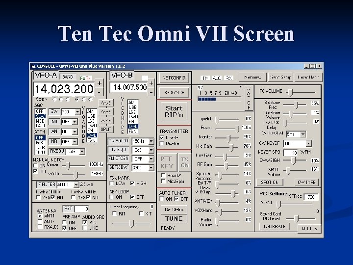 Ten Tec Omni VII Screen 