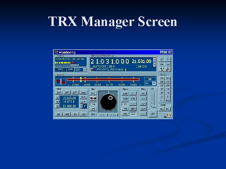 TRX Manager Screen 
