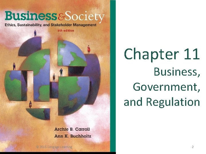 Chapter 11 Business, Government, and Regulation © 2015 Cengage Learning 2 