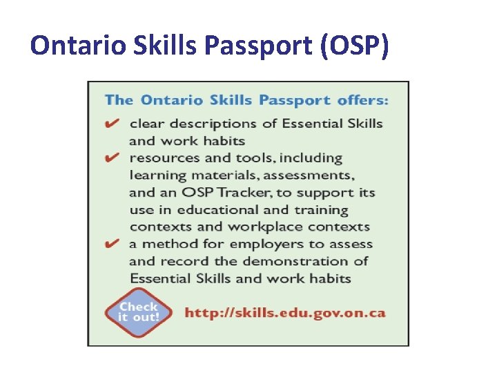 Ontario Skills Passport (OSP) 