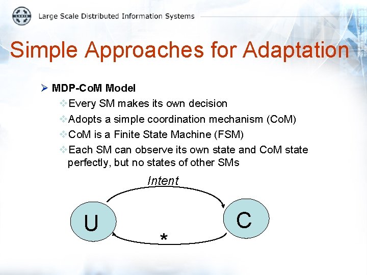 Simple Approaches for Adaptation Ø MDP-Co. M Model v. Every SM makes its own