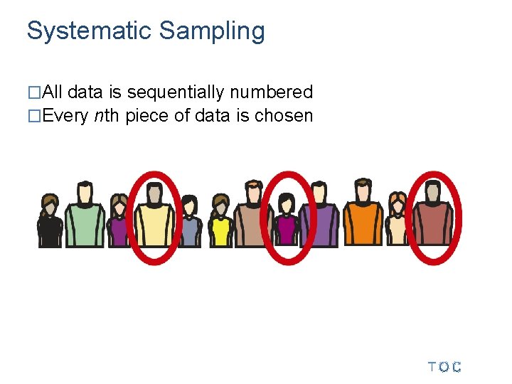 Systematic Sampling �All data is sequentially numbered �Every nth piece of data is chosen