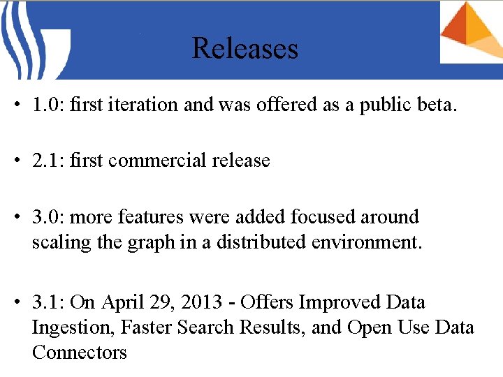 Releases • 1. 0: first iteration and was offered as a public beta. •