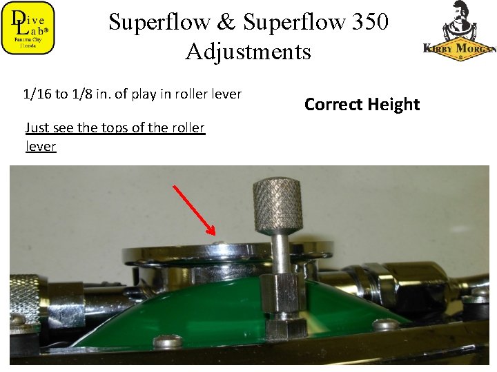Superflow & Superflow 350 Adjustments 1/16 to 1/8 in. of play in roller lever