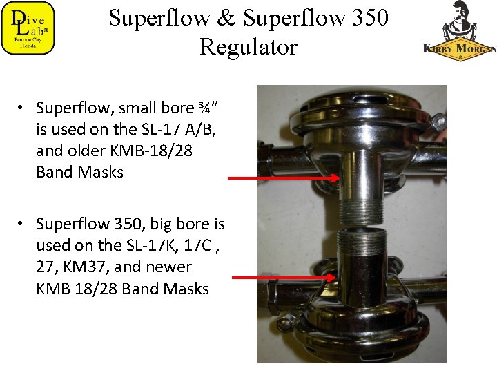 Superflow & Superflow 350 Regulator • Superflow, small bore ¾” is used on the