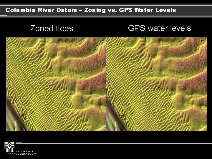 Columbia River Datum – Zoning vs. GPS Water Levels Zoned tides GPS water levels