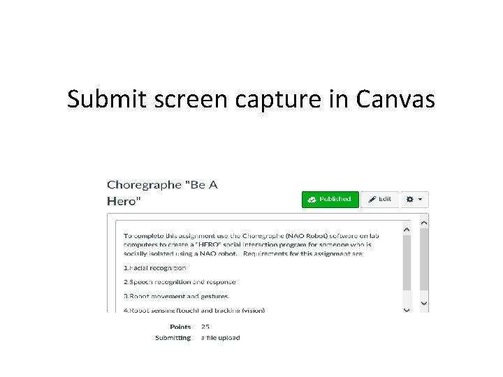 Submit screen capture in Canvas 